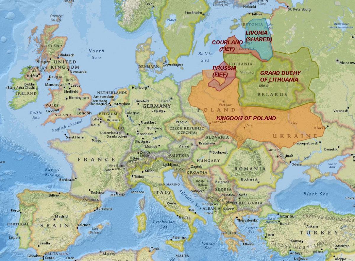 地図のリトアニア歴史
