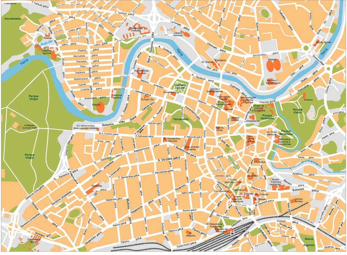 地図のヴィリニュスリトアニア 