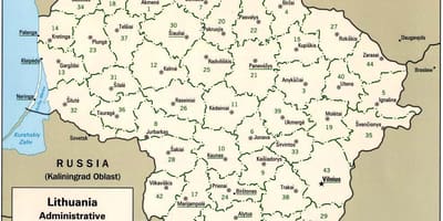 地図の地図リトアニアの主要都市