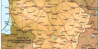 地図の1900年にリトアニア