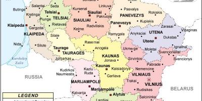 地図のリトアニア政治